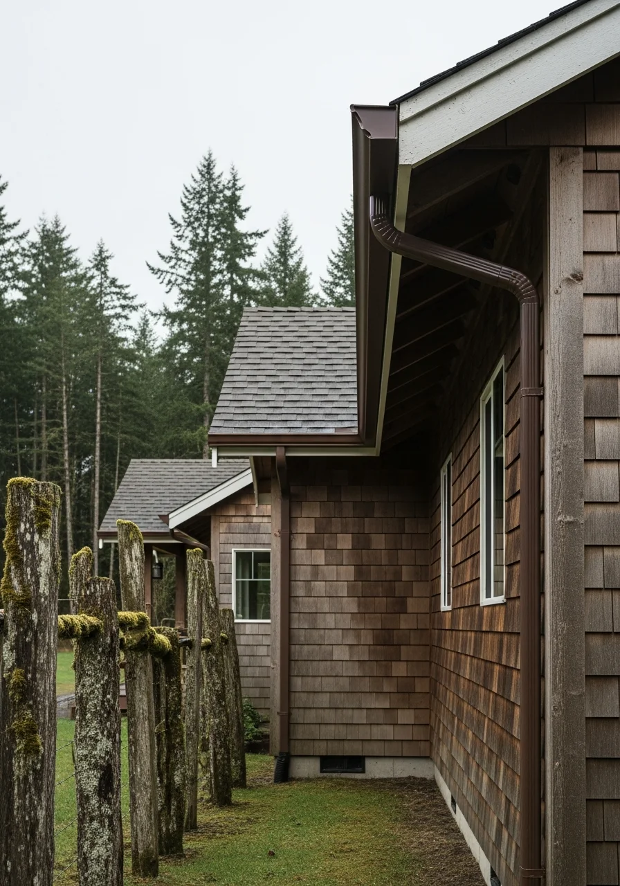 Bow homeowner and service professional at a rural property entrance.